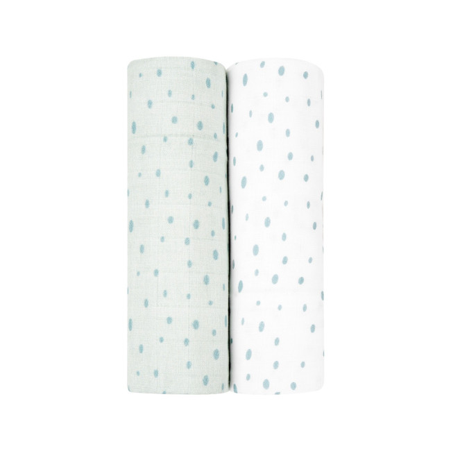 Kikka Boo Πάνες Αγκαλιάς Μουσελίνας 80x80cm 2τμχ. Dots Blue