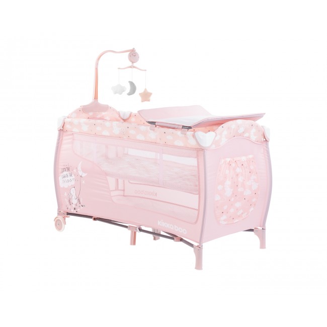 Kikka Boo Παρκοκρέβατο Dolce Sonno 2 Επιπέδων Pink Rabbits