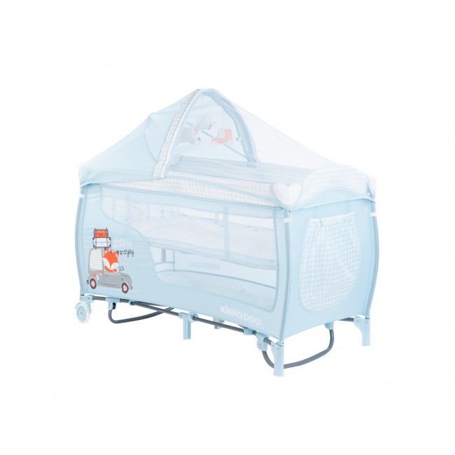Kikka Boo Παρκοκρέβατο Dolce Sonno PLUS 2 Επιπέδων Blue Foxy