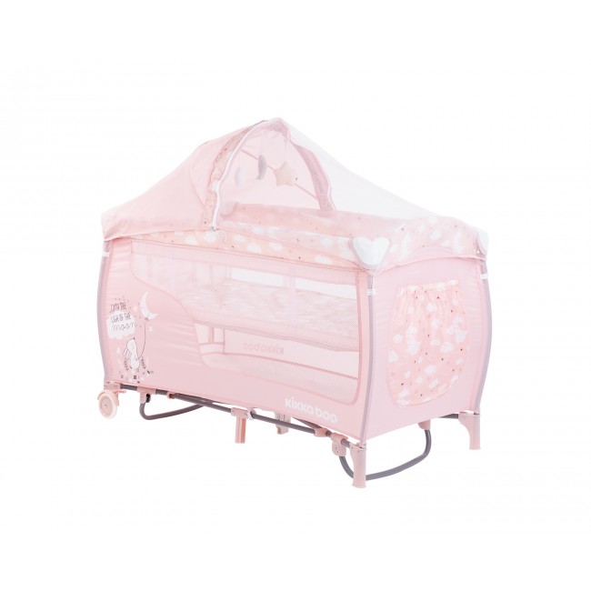 Kikka Boo Παρκοκρέβατο Dolce Sonno PLUS 2 Επιπέδων Pink Rabbits