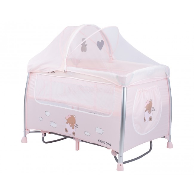 Kikka Boo Παρκοκρέβατο Dreamy Bear 2 Επιπέδων Pink