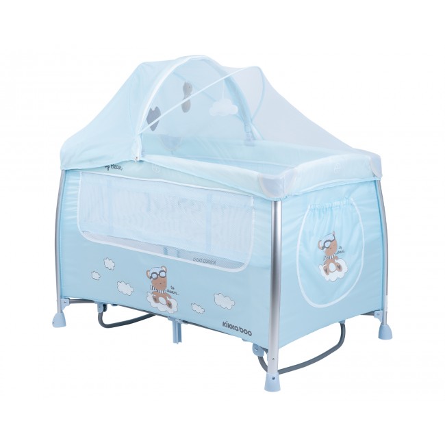 Kikka Boo Παρκοκρέβατο Dreamy Bear 2 Επιπέδων Mint/Blue
