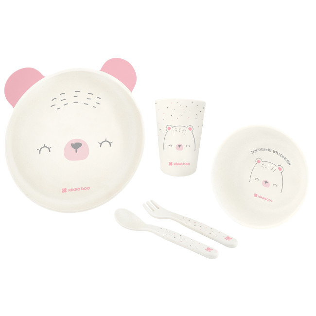 Kikka Boo PP Σετ Φαγητού Bear With Me Pink