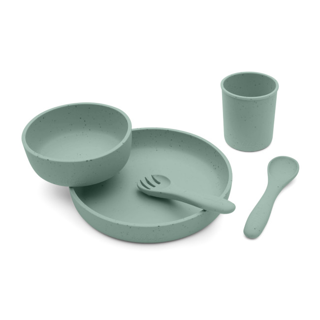 Kikka Boo Σετ Φαγητού 5 τμχ Platinum Silicone Sage