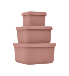 Kikka Boo Φαγητοδοχεία Σιλικόνης-Σετ 3 τμχ. Platinum Silicone Blush