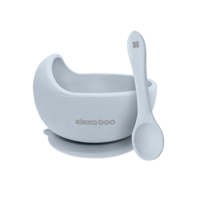 Kikka Boo Μπολ Σιλικόνης Με Κουτάλι Yummy Blue