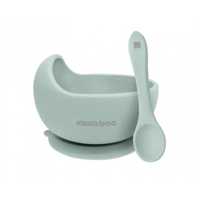 Kikka Boo Μπωλ Σιλικόνης Με Κουτάλι Yummy Mint