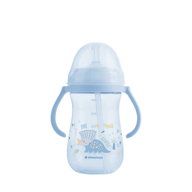 Kikka Boo PP Παιδικό Ποτήρι Με Καλαμάκι 300ml Dino World Blue