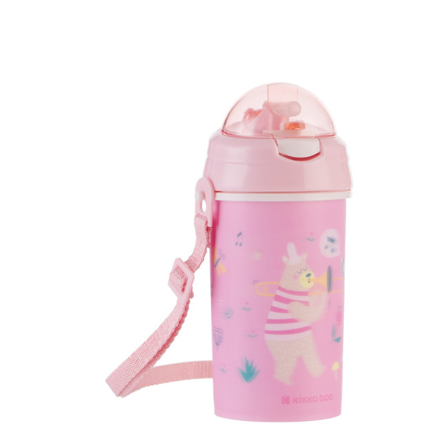 Kikka Boo PP Παιδικό Ποτήρι Με Καλαμάκι 450ml Music Fest Pink