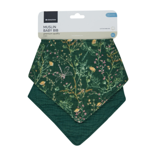 Kikka Boo Σαλιάρες Μουσελίνας 2τμχ. Secret Garden Green