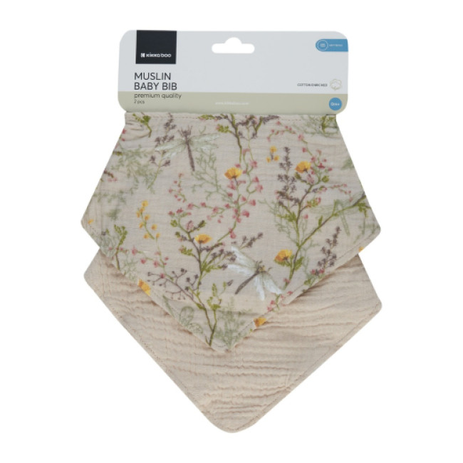Kikka Boo Σαλιάρες Μουσελίνας 2τμχ. Secret Garden Beige