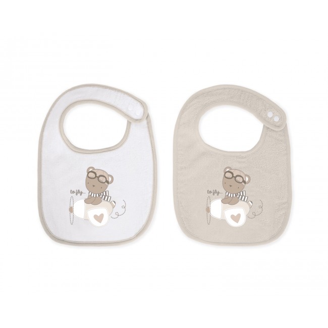 Kikka Boo Σαλιάρες 2τμχ Dreamy Flight Beige