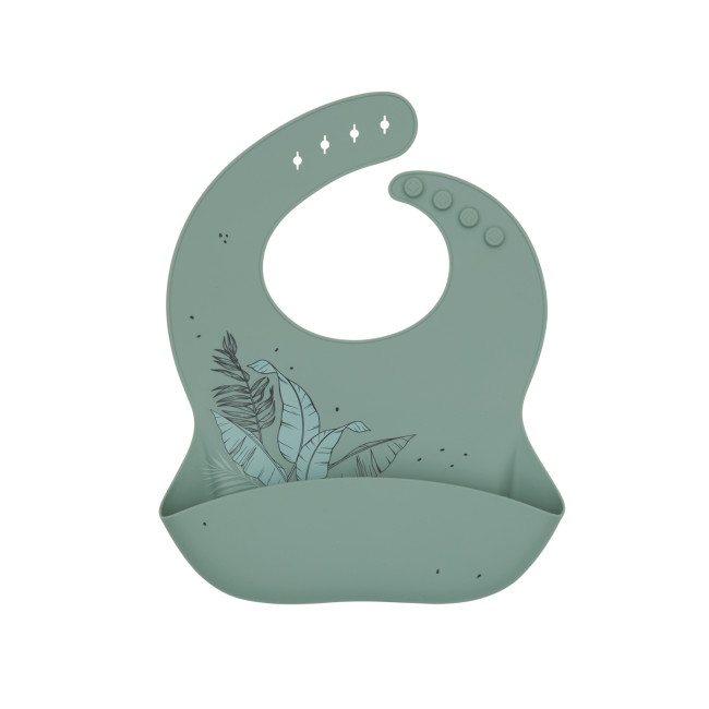 Kikka Boo Σαλιάρα Σιλικόνης Platinum Silicone Flora Sage