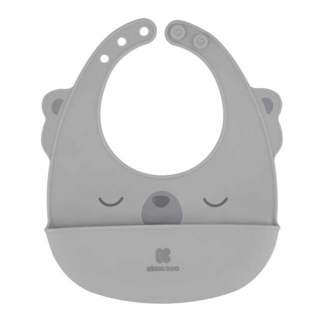 Kikka Boo Σαλιάρα Σιλικόνης Grey