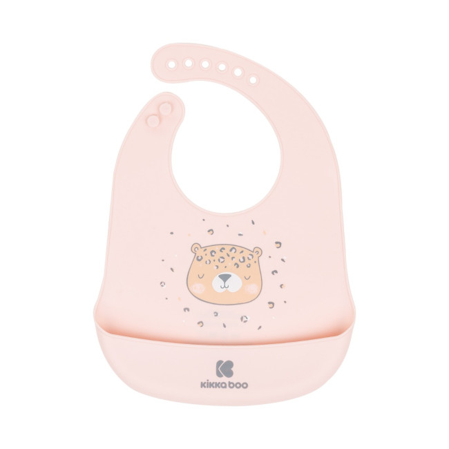 Kikka Boo Σαλιάρα Σιλικόνης Savanna Pink