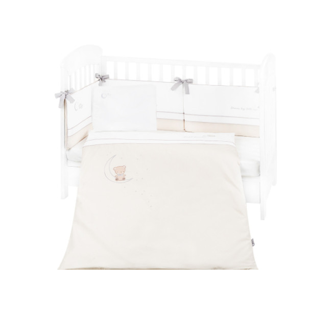 Kikka Boo Σετ Κούνιας 6τμχ. Με Κέντημα 60x120 Dream Big Beige