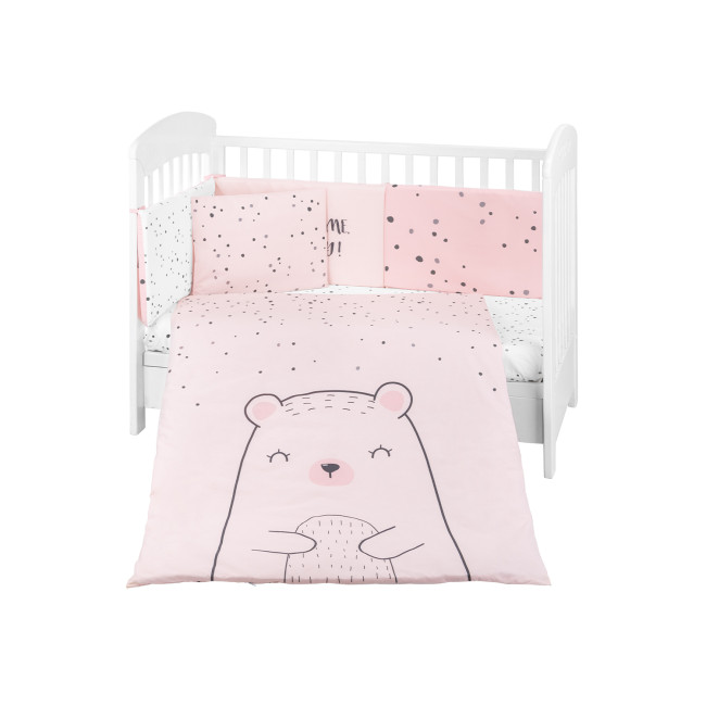 Kikka Boo Σετ Κούνιας 6τμχ. 60x120cm Bear With Me Pink