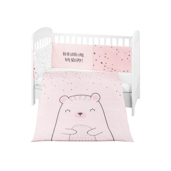 Kikka Boo Σετ Κούνιας 3 τμχ. 60x120cm Bear With Me Pink