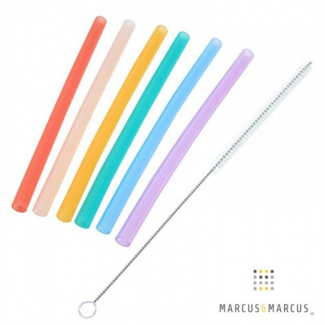 Marcus&Marcus Επαναχρησιμοποιήσιμα Καλαμάκια Σιλικόνης 6 τμχ. 12m+