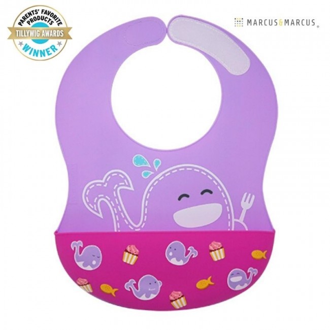 Marcus&Marcus Σαλιάρα Σιλικόνης Wide με Velcro Λαιμού & Χούφτα 6m+ Willo