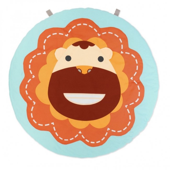 Marcus&Marcus Χαλί Μπουσουλήματος Tummy Time 90cm Bαμβακερό Με Μαλακό Γέμισμα, Αντιολισθητικό Lion