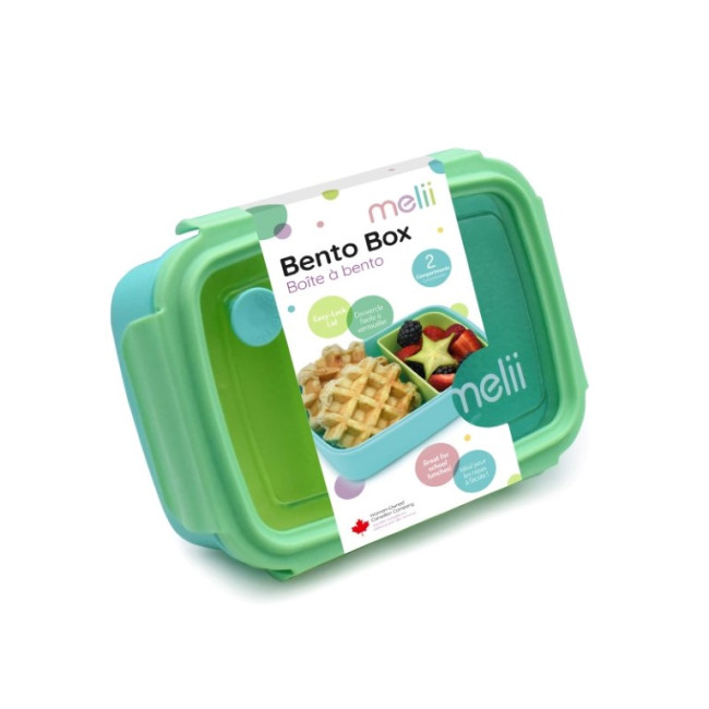 Melii Φαγητοδοχείο Bento 2 θέσεων 880ml Lime-Mint-Blue