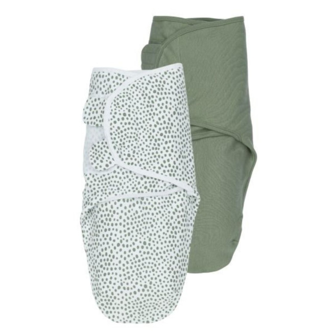 Meyco Βρεφικός Υπνόσακος Swaddle Cheetah/Forest Green 2τμχ. 0-3 μηνών