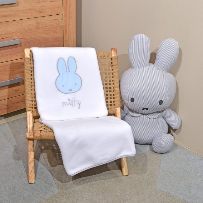 Miffy Κουβέρτα Κούνιας Fleece Με Κέντημα 100x140εκ. Des. 51 Σιέλ