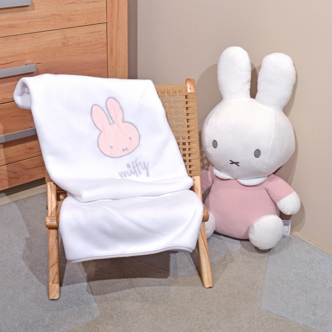 Miffy Κουβέρτα Κούνιας Fleece Με Κέντημα 100x140εκ. Des. 52 Ροζ