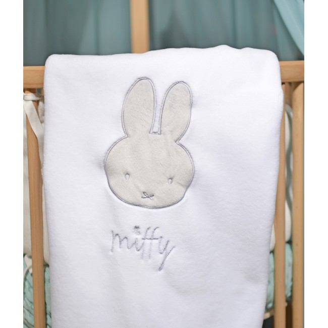 Miffy Κουβέρτα Κούνιας Fleece Με Κέντημα 100x140εκ. Des. 55 Γκρι