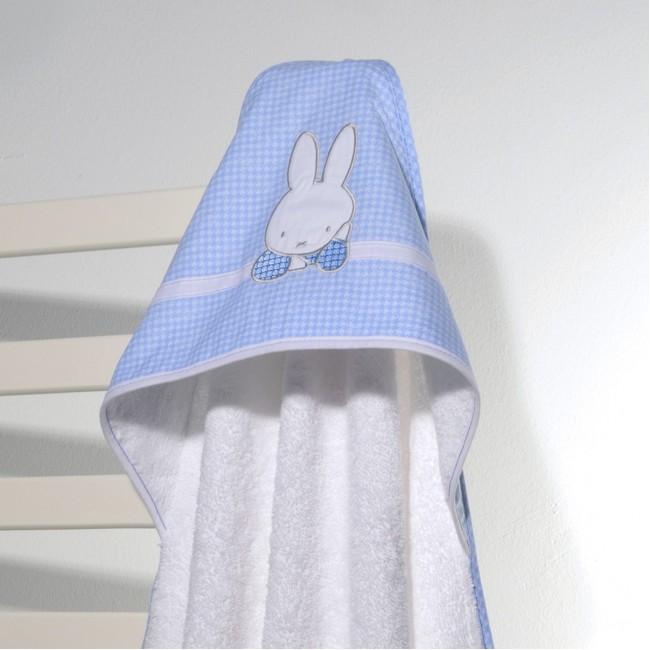Miffy Μπουρνούζι Τρίγωνο Με Κέντημα 75x75εκ. Des. 69 Σιέλ Καρό