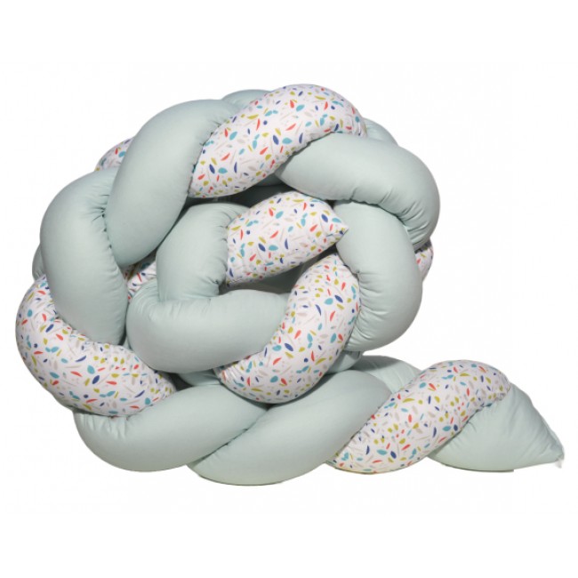 Miffy Πλεξούδα Τριπλής Πλέξης 20x200εκ. Des. 70 Εμπριμέ Μέντα