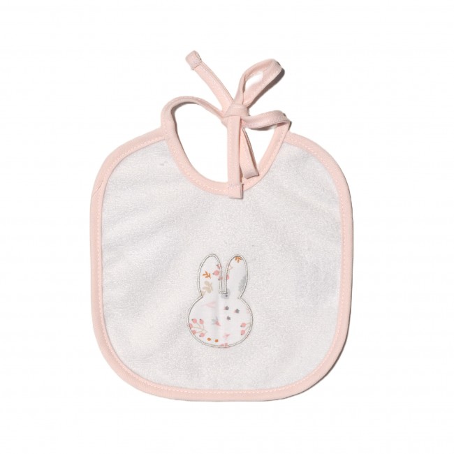 Miffy Σαλιάρα Αδιάβροχη 20x20εκ. Des. 71 Σομόν Λουλούδια