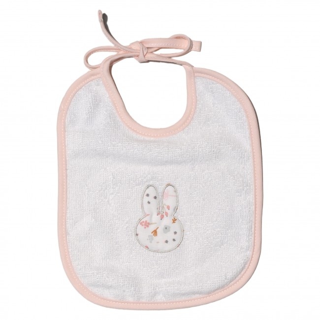 Miffy Σαλιάρα Με Κέντημα Και Δέσιμο 20x25εκ. Des. 71 Σομόν Λουλούδια