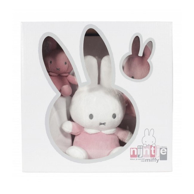 Miffy Σετ Δώρου Λούτρινο 20εκ. - Πανάκι Παρηγοριάς - Κουδουνίστρα Miffy Pink