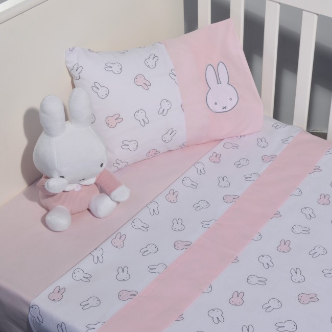 Miffy Σεντόνια Κούνιας 3 τμχ. Des. 52-1 Εμπριμέ Ροζ