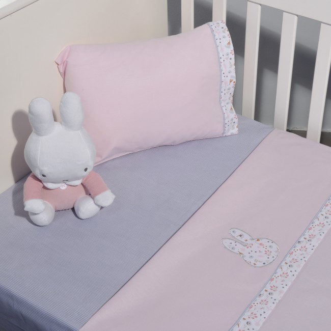 Miffy Σεντόνια Κούνιας Με Κέντημα 3 τμχ. Des. 71 Λουλούδια