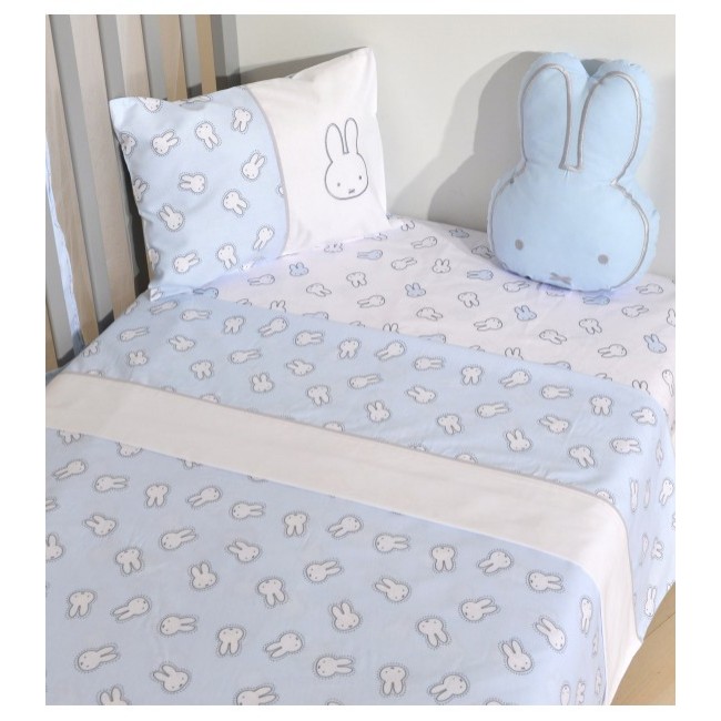 Miffy Σεντόνια Κούνιας 3 τμχ. Des. 51 Εμπριμέ Σιέλ