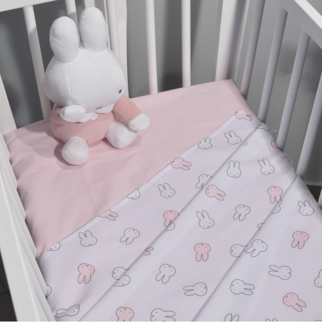 Miffy Σεντόνια Λίκνου 2τμχ. 80x110 Des.52-1 Ροζ