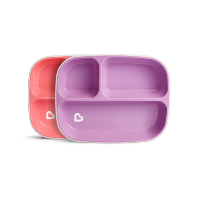 Munchkin Παιδικά Πιάτα Με Χωρίσματα Splash 2τμχ. Pink/Purple