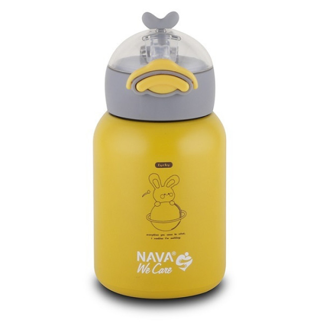 Nava Θερμός Μπουκάλι Ανοξείδωτο We Care Κίτρινο 350ml