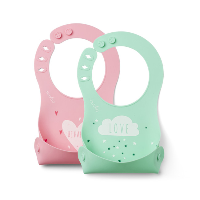 Nuvita Σαλιάρες Σιλικόνης Squashy Pink-Green