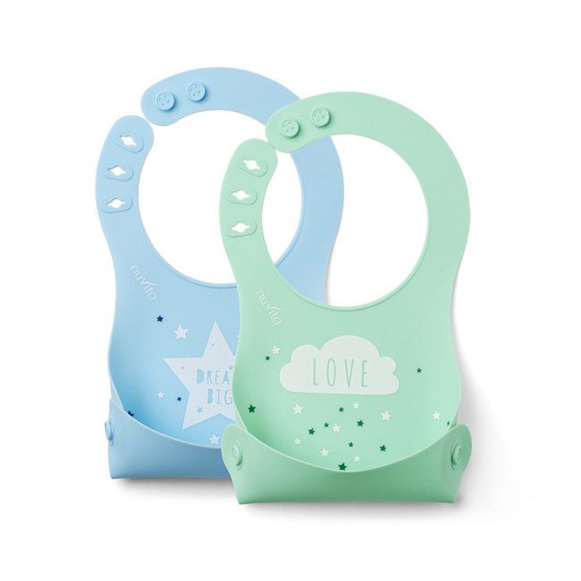 Nuvita Σαλιάρες Σιλικόνης Squashy Blue-Green
