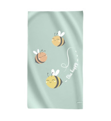 Saro Πετσέτα Παραλίας Microfiber Bee Happy 75x140εκ.