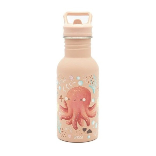 Sassi Ανοξείδωτο Μπουκάλι με Καλαμάκι 500ml Slurpy The Octopus Sassi Ανοξείδωτο Μπουκάλι με Καλαμάκι 500ml Slurpy The Octopus