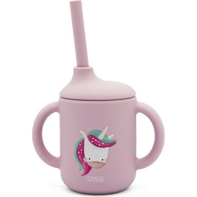 Sassi Κύπελλο Σιλικόνης LFGB με Καλαμάκι Sparkly The Unicorn