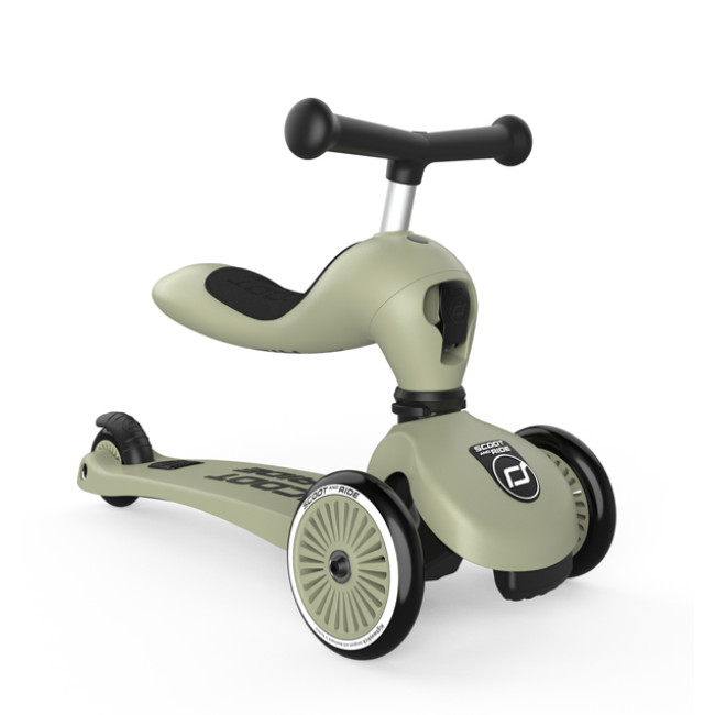 Scoot & Ride Παιδικό Πατίνι 2σε1 Highwaykick 1 Τρίτροχο Με Κάθισμα Για 1-5 Ετών Olive
