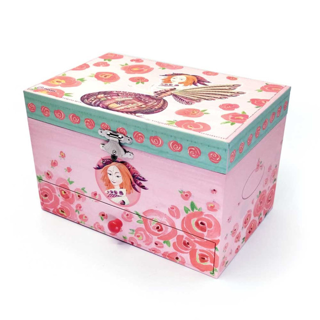 Svoora Μουσικό Κουτί Μπιζουτιέρα Με Συρτάρι, Θήκη Για Δαχτυλίδια Και Ευρύ Καθρέφτη 