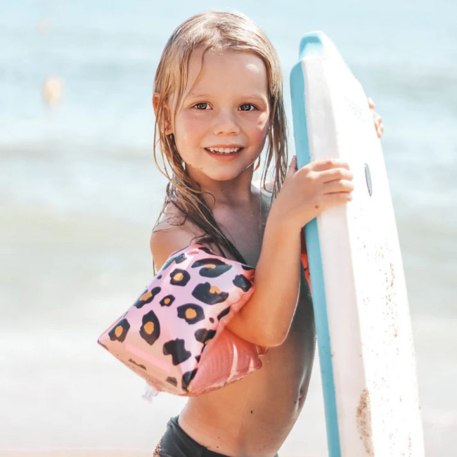 Swim Essentials Μπρατσάκια Για Παιδιά Από 2-6 Ετών Rose Gold Leopard