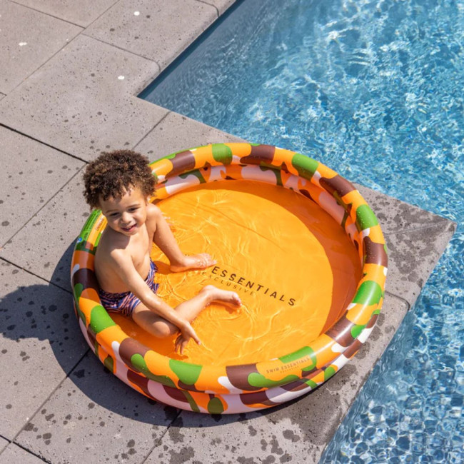 Swim Essentials Φουσκωτή Πισίνα Μωρού 100 εκ με 2 Αεροθαλάμους - Camouflage